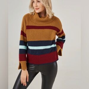 NEW Adyson Parker Colorblock Turtleneck Sweater